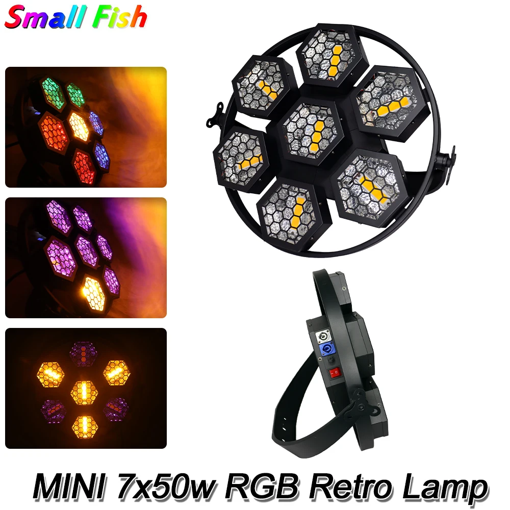 RGB LED Retro 7x50w Lighting Wall Wash Strobe Lamp DMX For Bar Club Night Indoor Atmosphere Stage Light Show Scenes Decoration