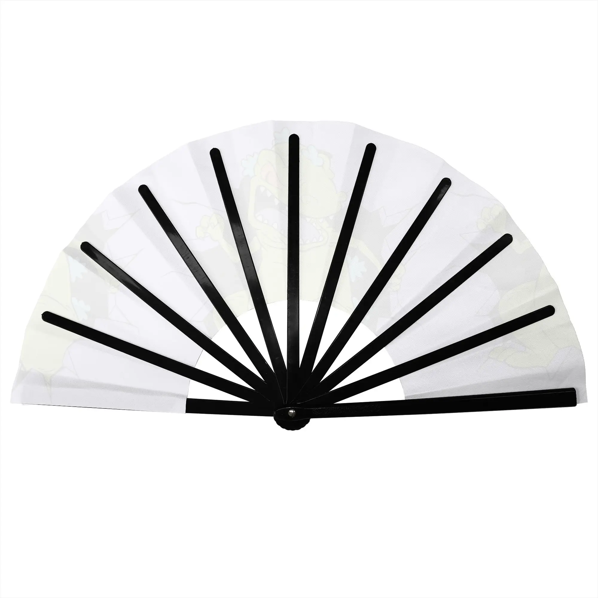 R-Rugrated Anime Comics Folding Hand Fan  DIY  Polyester Fabric Fan Funny Summer Accessory Decorative Fans