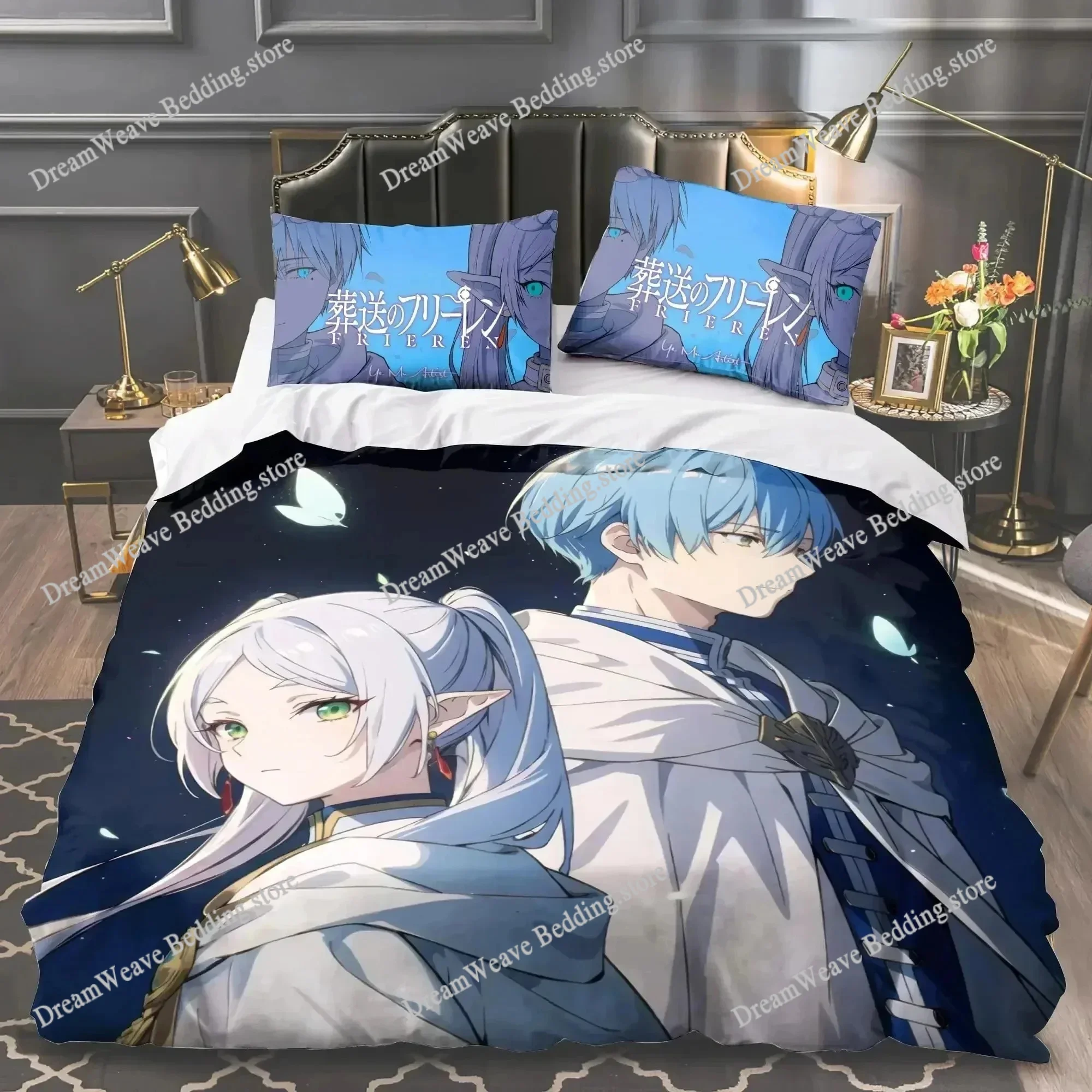 

3D Print Anime Frieren Bedding Set Twin Queen King Size Duvet Cover Set Pillowcase Bed Boys Adult Home Textiles Boys Girls