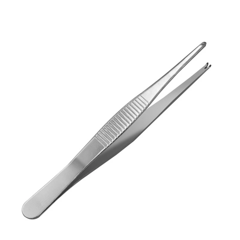 

2024 New 125mm Tissue Holding Forceps Surgical Home Tissue Tweezers Heat Resistant Dressing Forceps with 10mm Width Lightweight