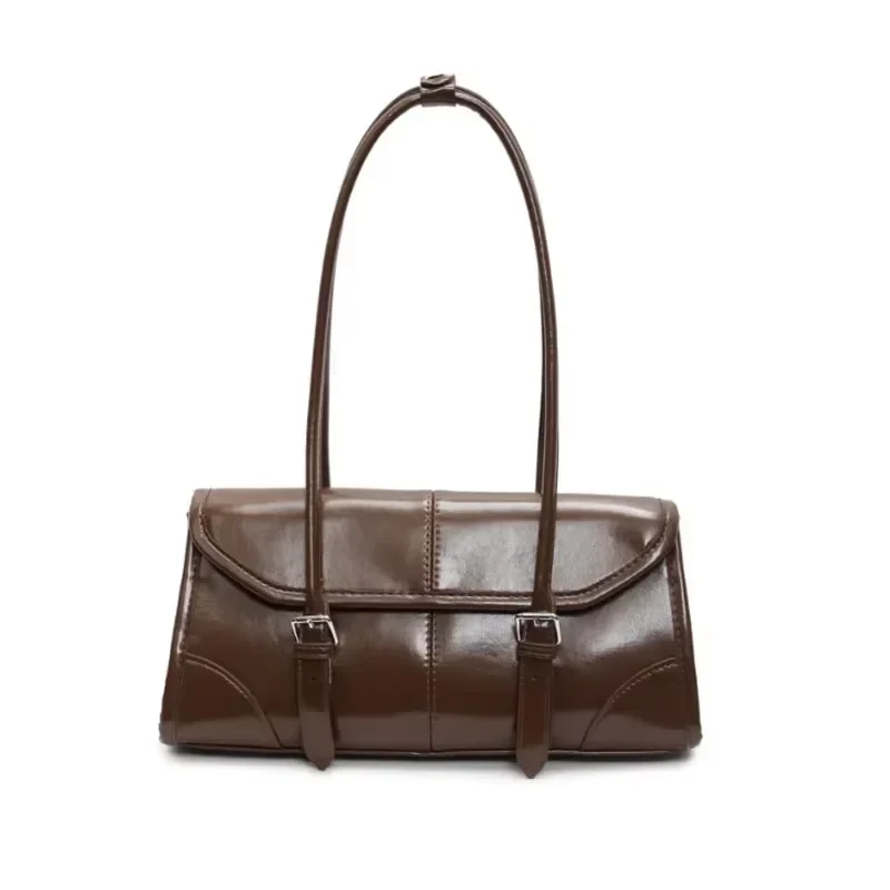 

Luxury Retro Burgundy Women's Shoulder Underarm Bag Large Capacity Shopper Shoulder Tote 2025 Brand New Luxury Designer Handbags