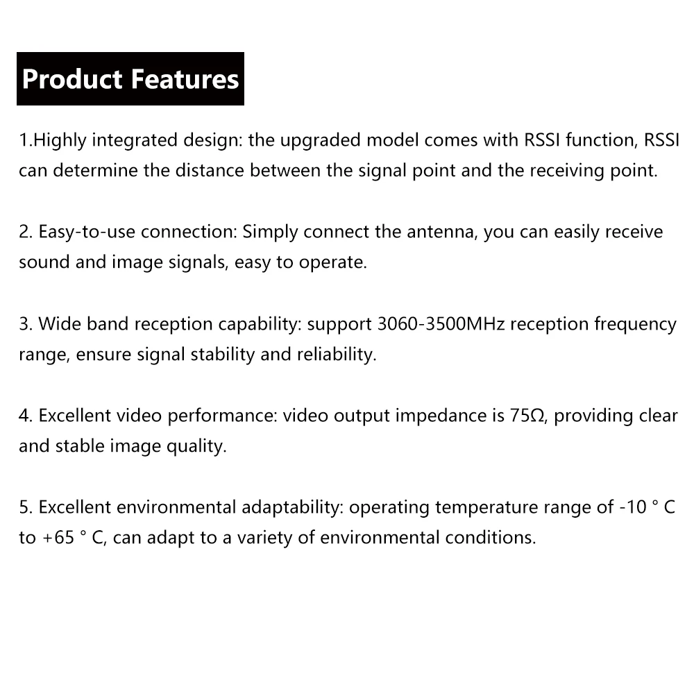 RX3364Pro 3.3G Drahtloses FPV-Bildübertragungsmodul simuliert drahtlose Audio- und Videoübertragung und Empfang. – Detail 12