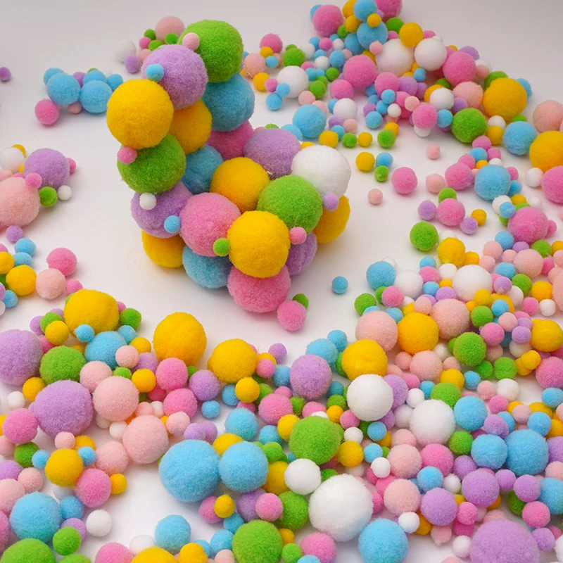 20-200 قطعة 0.8/1/1.5/2/2.5/3 سنتيمتر الكريات الناعمة الملونة رقيق أفخم اليدوية Craft بها بنفسك الحرفية بوم بوم الكرة مواد الديكور المنزل الاطفال اللعب