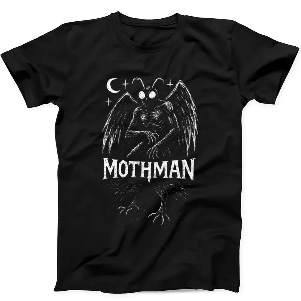 Mothman Cryptid Weird Strange Unusual Cryptozoology Funny Music Gift Tee Black T Shirt