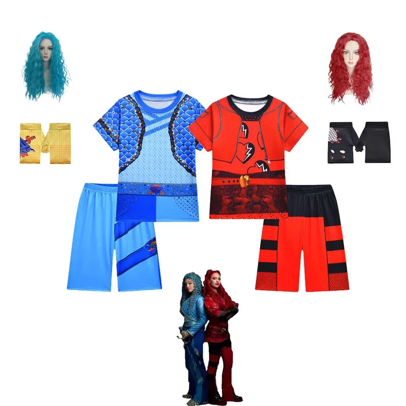 zz04zz12 الكفريات تأثيري ملابس الاطفال تمويه الأحمر أو كلوي الدعاوى الأطفال طفل بنين بنات هالوين كرنفال تي شيرت + السراويل