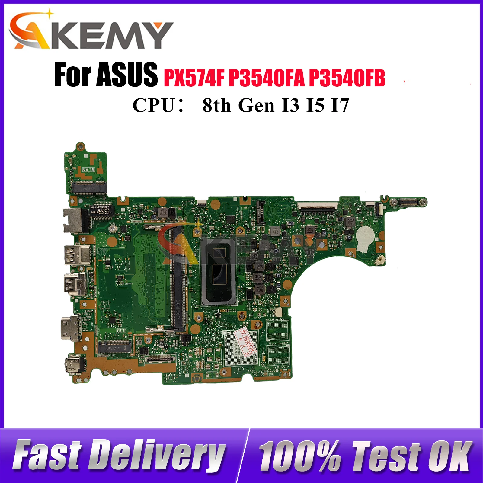 

P3540FA Laptop Motherboard For ASUS ProArt PX574F P3540FA P3540FB P3540F Notebook Mainboard With I3 I5 I7 CPU 100% tests OK stk