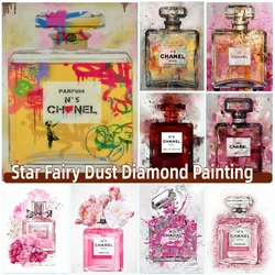 Nowoczesne perfumy 5d Diy haft diamentowy zestawy do malowania z motywem bajki kwiat sztuka mozaika cross Stitch wyroby do dekoracji domu prezent