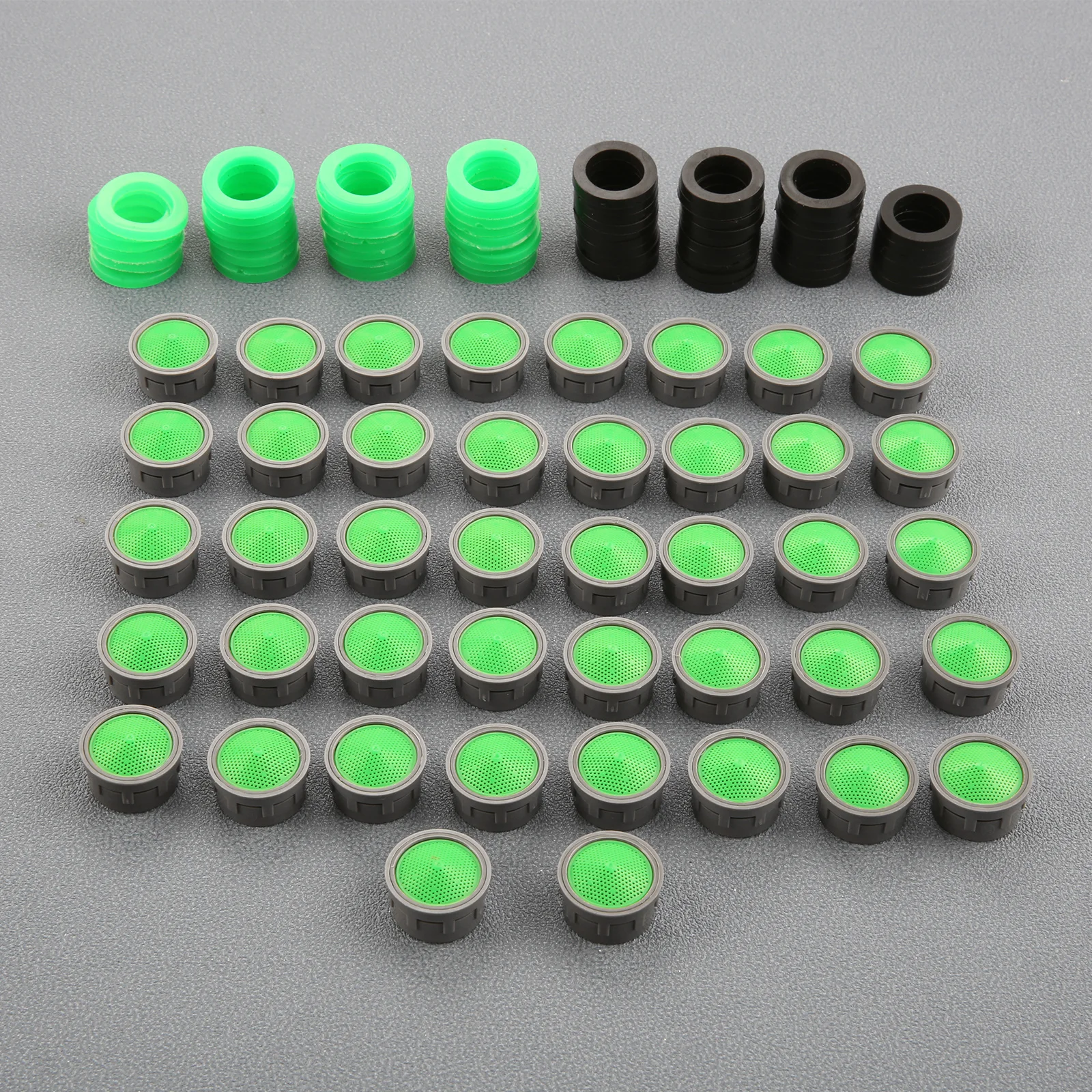 10/12/20PCS 21mm Plastic Faucet Aerators Flow Restrictor Bubbler Tap Filter Replacement Parts With O Rings Green Durable