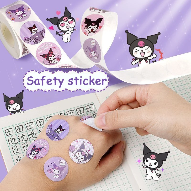 300Pcs/roll Sanrio Sticker Cute Kuromi Melody Cartoon Kids Student Handbooks Reward Stickers Gift Girl Boy Decoration Decals Toy