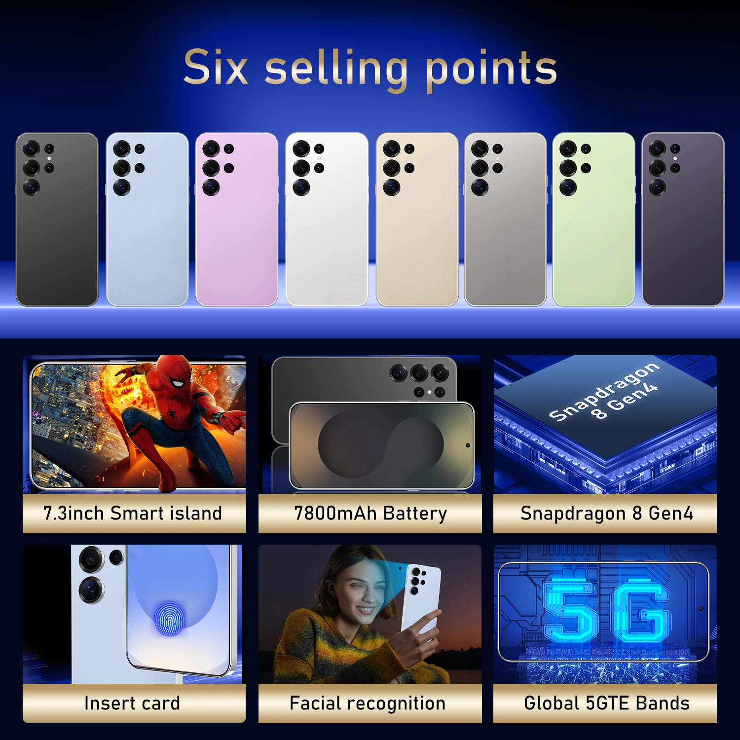 2026 جديد S26 Ultra الأصلي 7.3HD رخيصة ذكية 5G بطاقة مزدوجة الاستعداد المزدوج أندرويد 14 نظام الإصدار العالمي بطارية 7800mAh #5