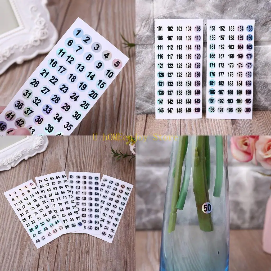 

B0KF 1 to 200 Number Stickers Self-Adhesive Round Number Labels Inventory Stickers