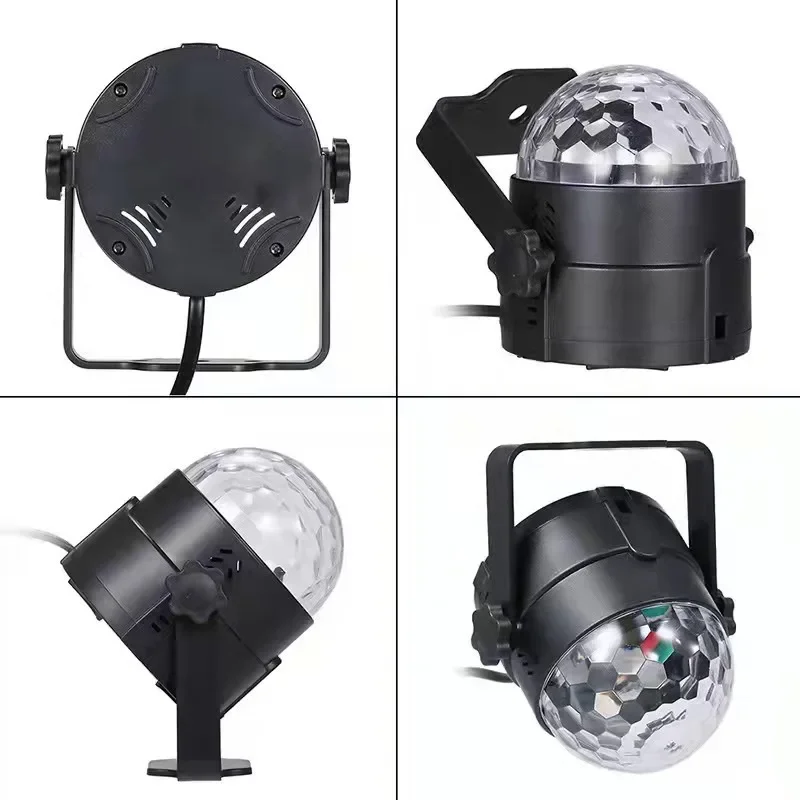 NEW 6W LED Crystal Magic Ball Light with Remote Control RGB 7 Color Voice Controlled Rotating KTV Stage Light Effect Spotlight