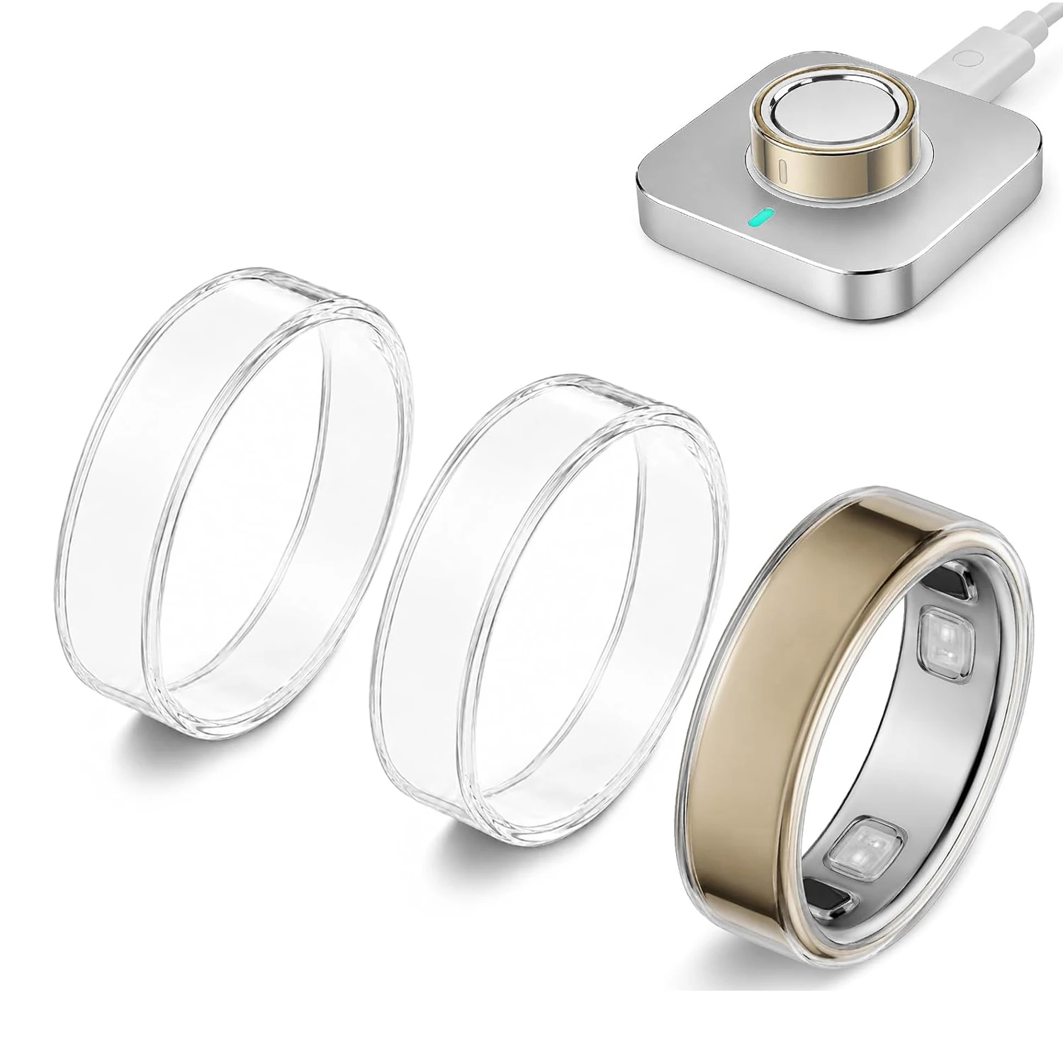 5pcs/set Soft Silicone Clear Case Anti-Scratch Protective Skin For Oura Ring For Gen5 Sizes 6 - 13 Smart Ring Accessories