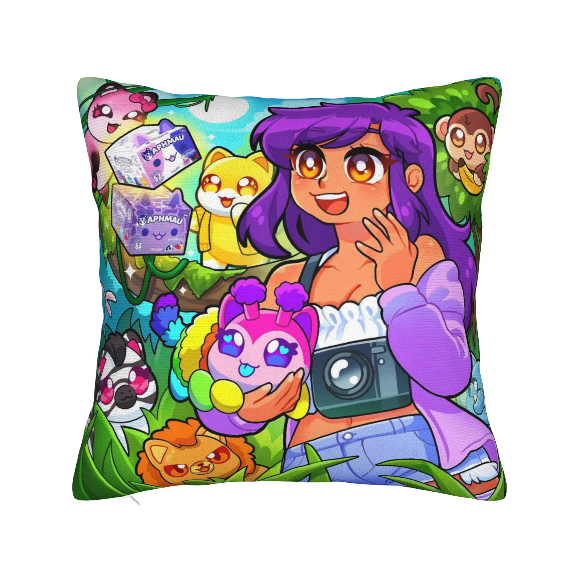 Bright Aphmau Sunny Background Art Pillowcases  Funny Pillow Case For Chair Sofa Home Decor Comfy Pillow Cover