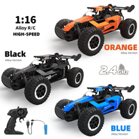 DK087 1:16 Scale 2WD Remote Control Car, 20KM/H High-Speed Off-Road RC Vehicle with LED Lights, Drift Racing Toy for Kids Adults