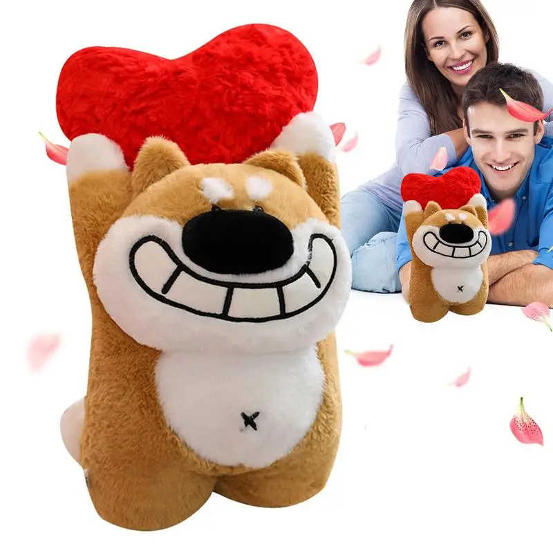 Puppy Love Stuffed Dog Holding A Heart Dog Plushies Love Plush Toys Stuffed Animals Courtship Tool Confession Props