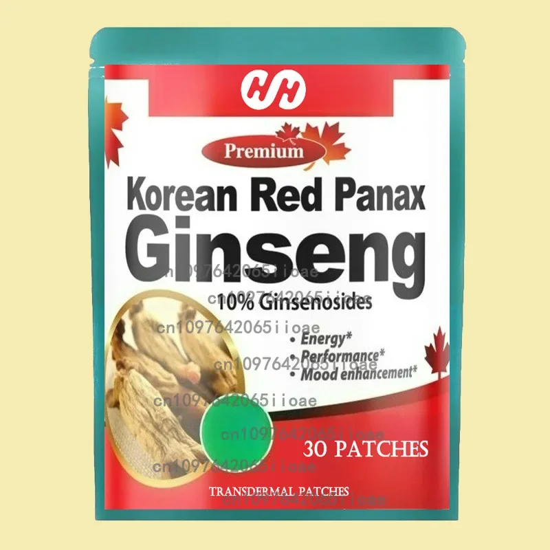 30 cerotti Panax Ginseng rosso coreano per uomo e donna con cerotti transdermici Ginkgo Biloba. Ginsenosidi alti