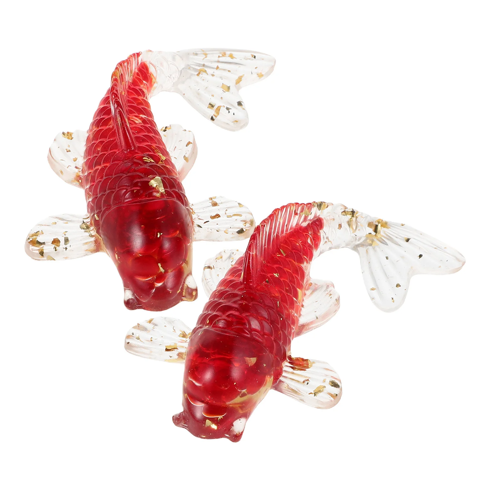 

2Pcs Natural Crystal Koi Fish Sculptures Hand Polished Desktop Decor Lucky Goldfish Figurines Gift Koi Fish Sculptures