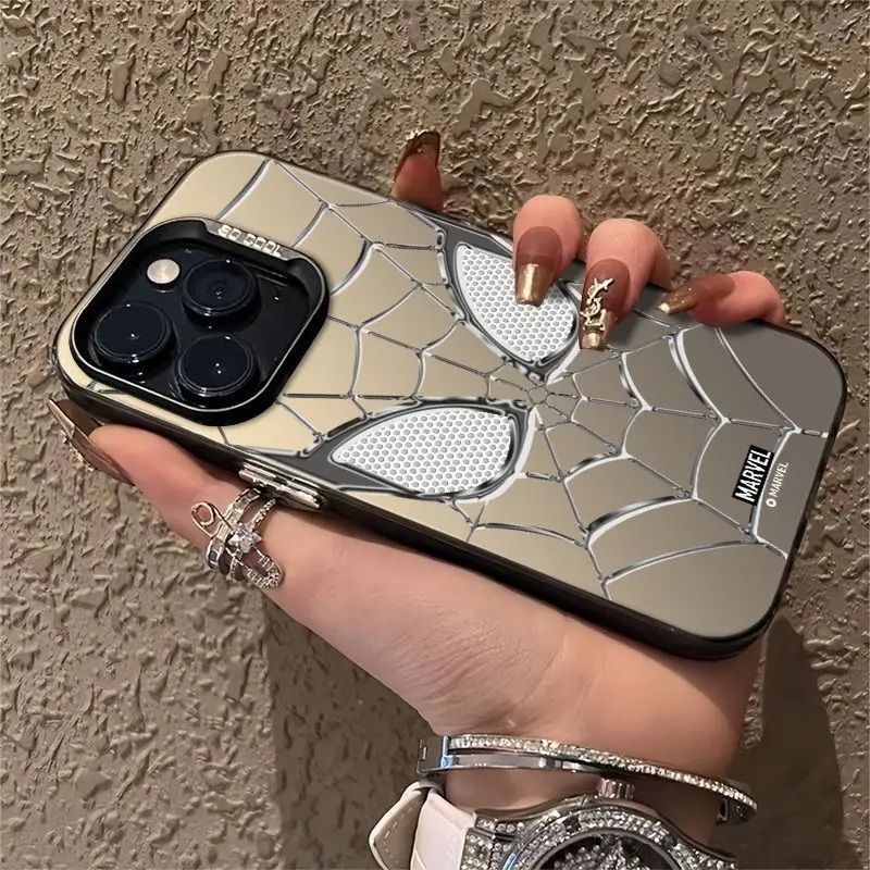 เคสโทรศัพท์อะคริลิคการ์ตูนมาร์เวลไอโฟน 17 สไปเดอร์แมนสำหรับแอปเปิ้ล ไอโฟน 17 โปรแม็กซ์ 16 โปรแม็กซ์ 15 14 13 เคสป้องกันลายอนิเมะ