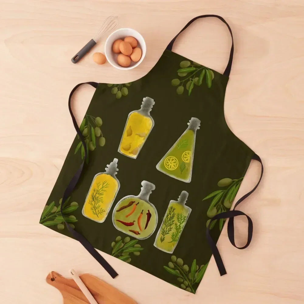 

Olive Oil Set Apron For Home Accessories professional hairdressing kitchen woman Chef Accessory Apron