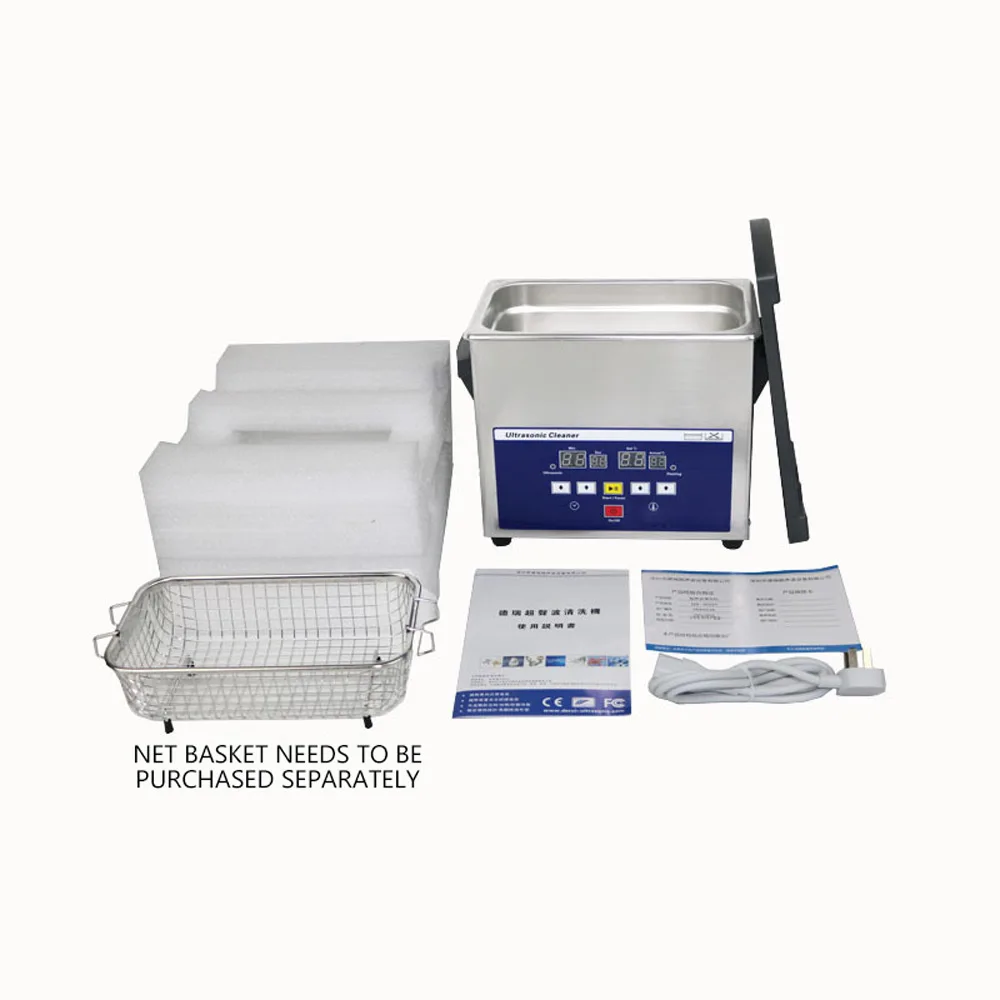 가정용 초음파 클리너, 치과 장비, 메쉬 바스켓이 있는 하드웨어 청소 기계, 상업용 초음파 클리너, 80W