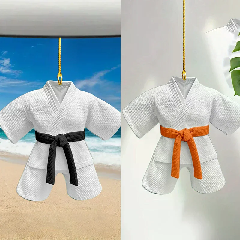 2D плоский костюм для тхэквондо, кулон, брелок, спортивная тематика, акриловый орнамент, очаровательное подвесное украшение для автомобильных сумок, праздничный подарок на вечеринку