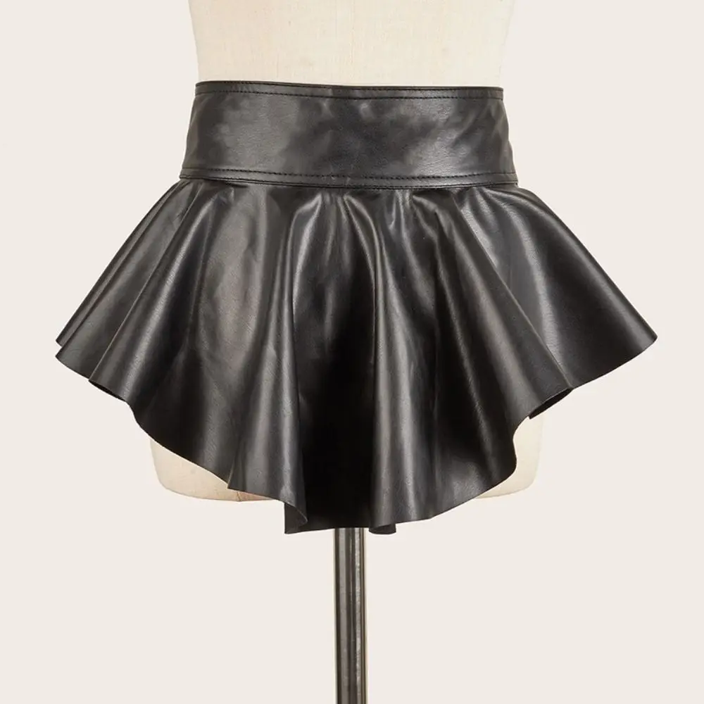 Simples couro do plutônio cummerbunds com saia vestido de cintura alta cinto feminino cintura larga cinto vestido