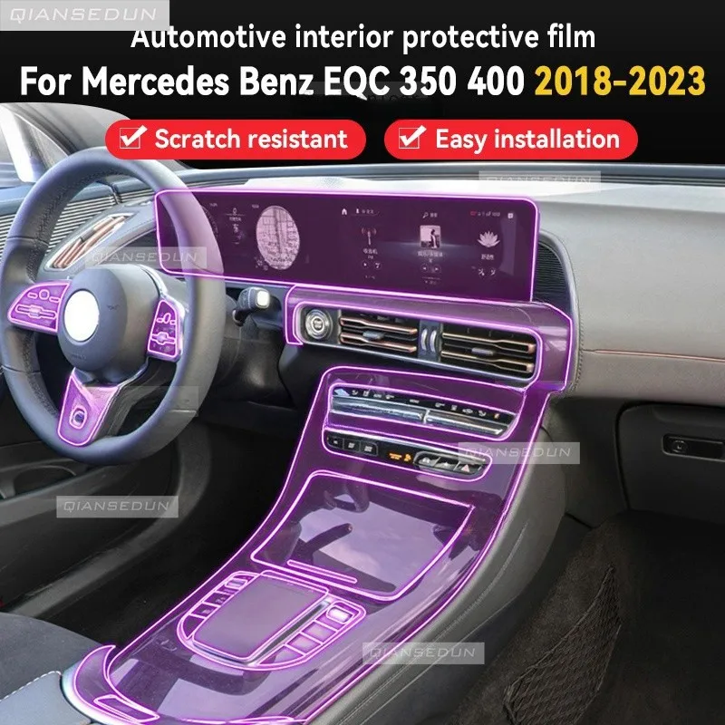 

For Mercedes Benz EQC 350 400 2018-2023 Gearbox Panel Dashboard Navigation Automotive Interior Protective TPU Film Anti-Scratch