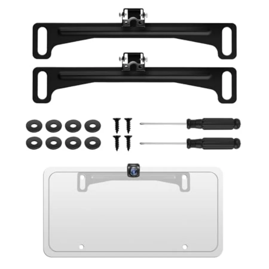 

2PCS Car Backup Camera License Plate Mount170° Adjustable Car License Plate Camera Mount No Drilling Required Non-damaging Cars
