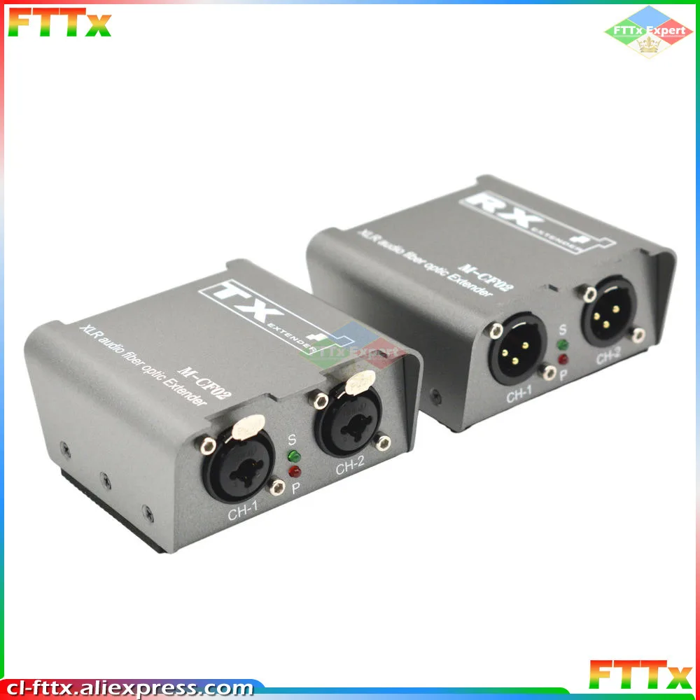 2 Way XLR Audio Fiber Optical Extender Transceiver over SC Fiber Optical cable up to 20km 2 CH XLR Balanced Audio Fiber Extender