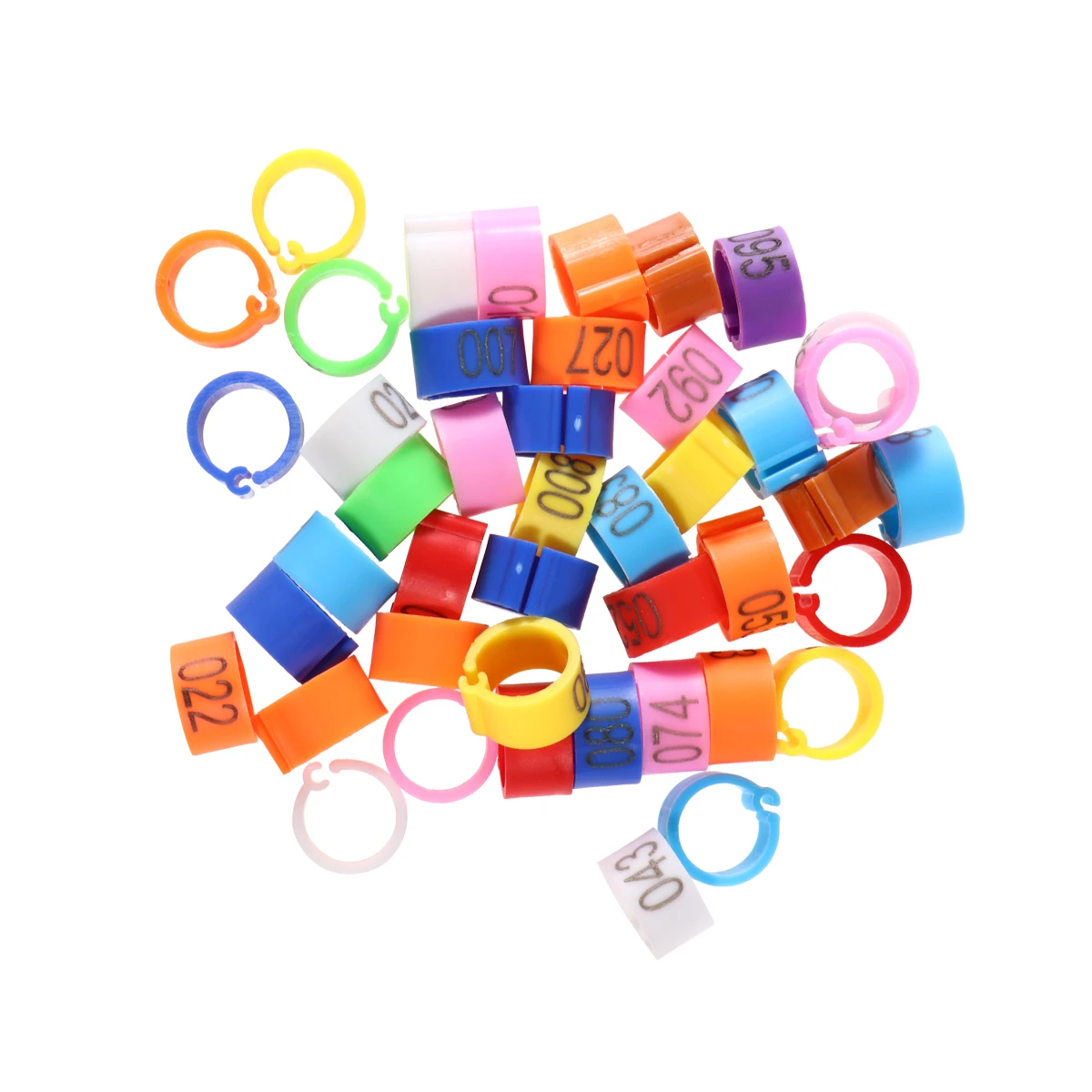 

100 Pcs Numbers Parrot Foot Rings Bright Colors Eco Plastic Easy Use Pigeons Cockatiels Parakeets Bird Toys Identification Set