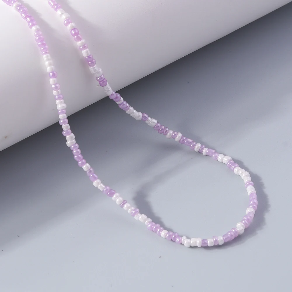 Modische, bunte, handgefertigte Perlenkette für Damen und Mädchen, Party- und Festivalschmuck, Geschenkidee – Detail 10