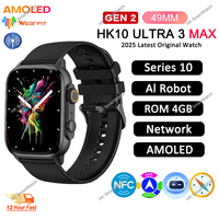 HK10 ULTRA 3 MAX Gen 2 Smartwatch 49mm AMOLED 4G ROM Bluetooth Call Network Robot Clock NFC Compass 2025 Smart Watch Men Women