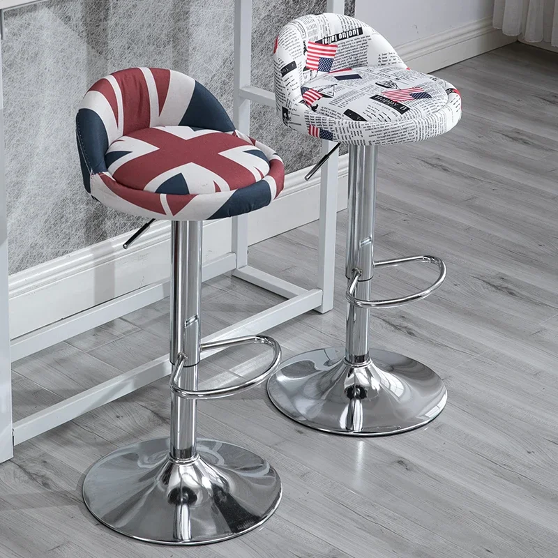 Kitchen Adjustable Bar Chairs Support Nordic Vintage Designer Bar Stool White Metal Sillas Para Comedor Luxury Furniture