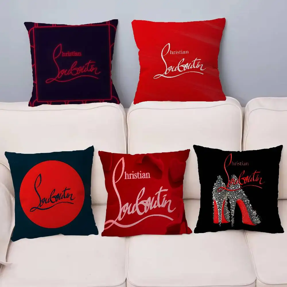 Luxuriöse C-ChristianES L-LouboutinES Logo-Bezüge aus Polyester, Sofakissen, dekorative Kissen, Heimdekoration, Kissenbezug