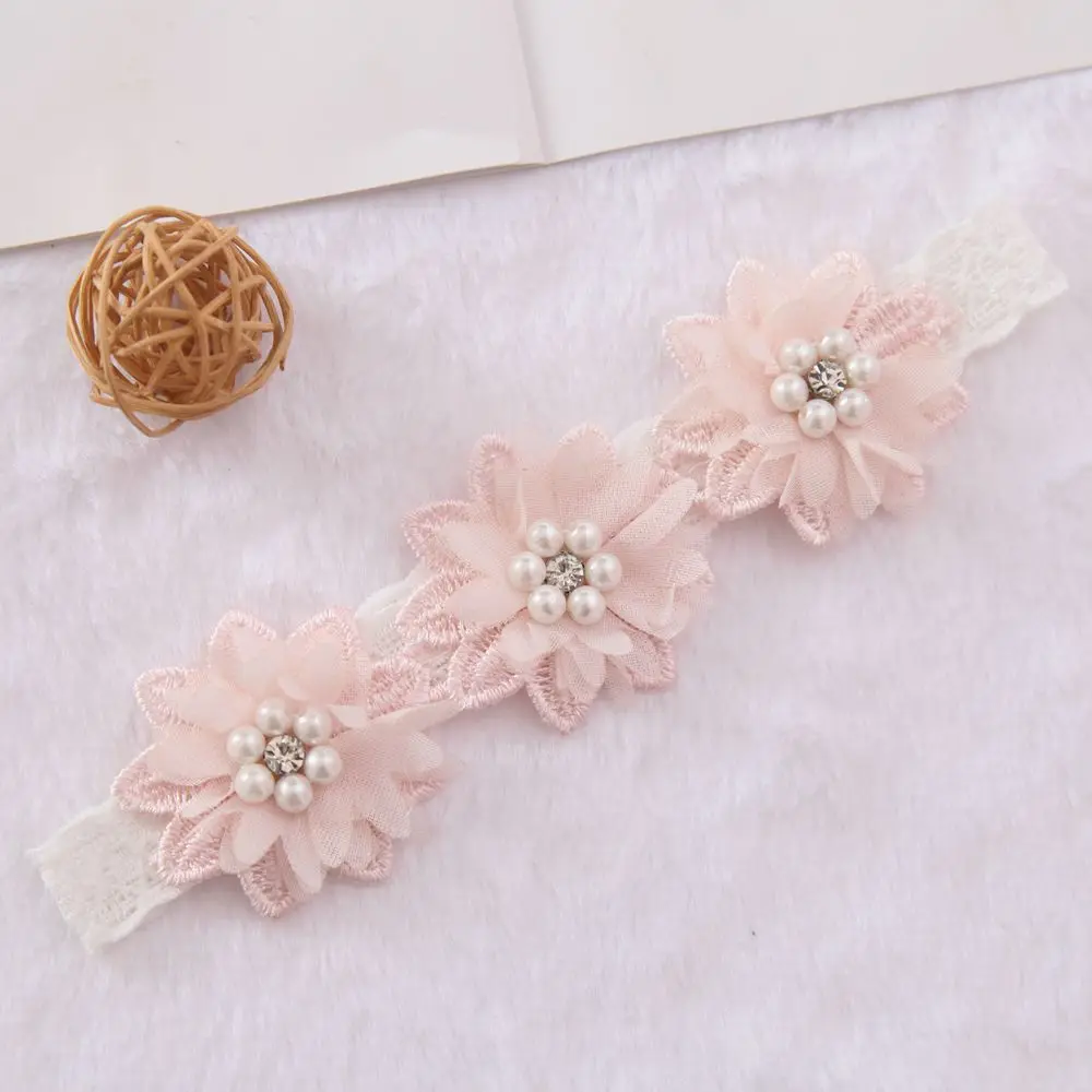 Baby-Stirnband Koreanische Neugeborenen-Blumen-Stirnbänder Baby-Mädchen Haaraccessoires DIY Schmuck Kinder Fotografie-Requisiten – Detail 11