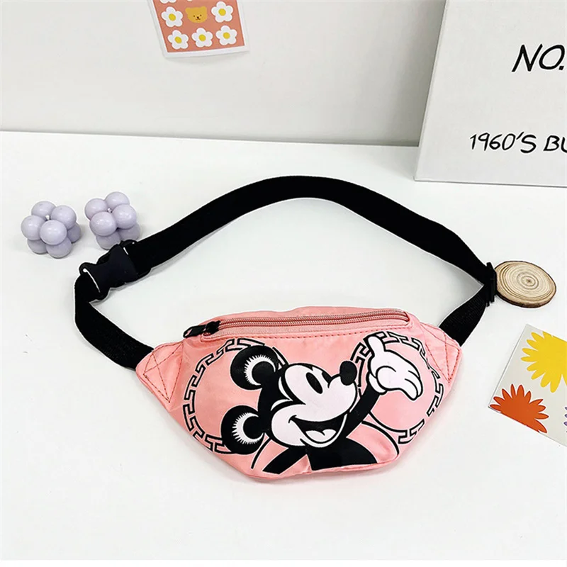 Disney Mickey Mouse Minnie Waist Bag Banana Bag Kawaii Cute Fanny Pack Anime Crossbody Bags For Boys Girl Chest Bags Child Gifts