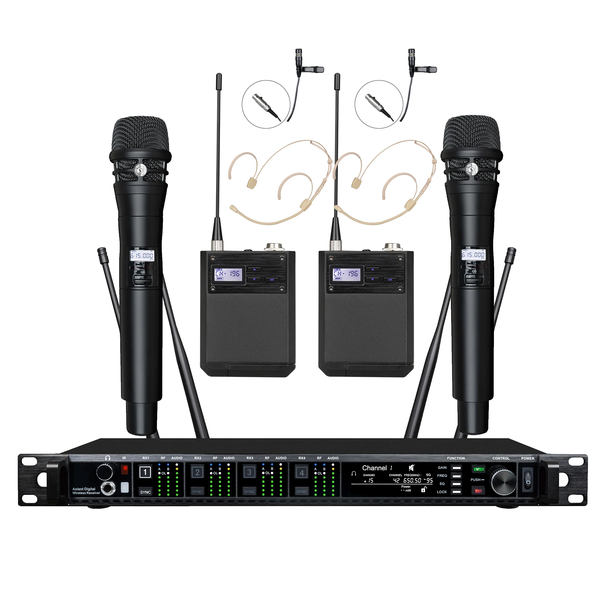 Leicozic 4-Channel Mic Full Set AD4Q KSM8 Dynamic Professional microphone Wireless Radio System 4-Channel Microfone For Stage