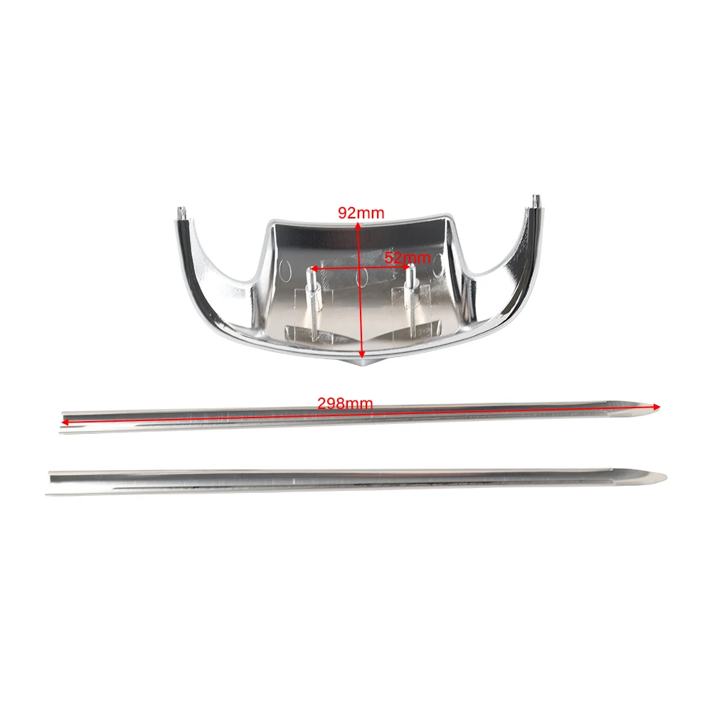 Chrome Motor Front Mudguard Tip w/ Spear Trim Kit For Harley Road King Electra Glide FLSTC FLHR FLHT FLT