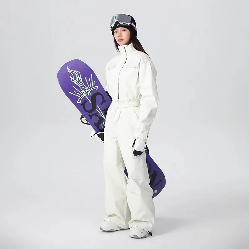 Odzież śnieżna damska 2025 nowy kombinezon narciarski ciepły snowboardowy wiatroszczelny wodoodporny damski zestaw sportowy odkryty zimowy sprzęt narciarski