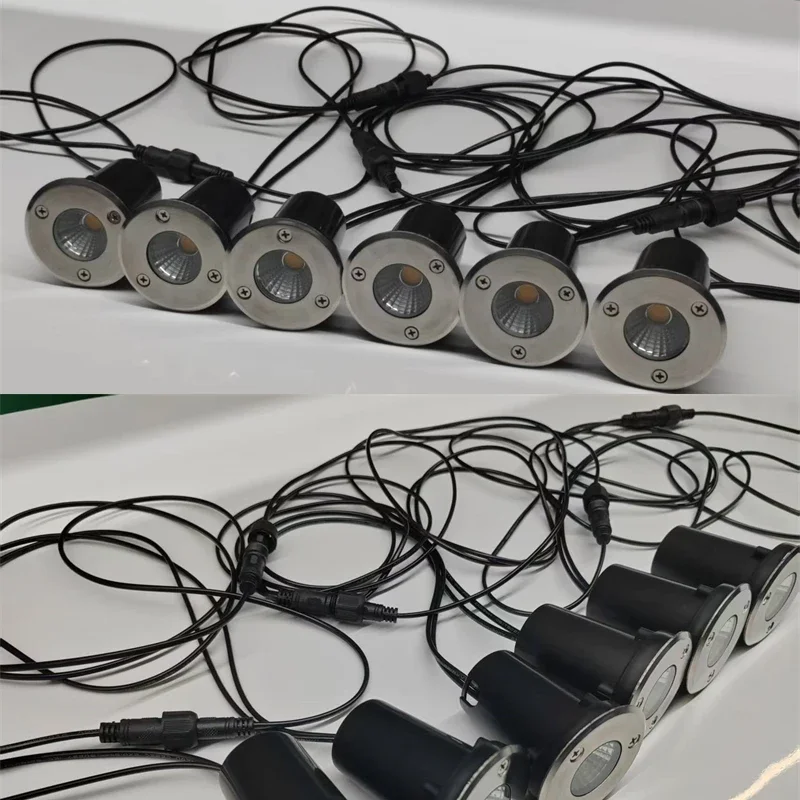 The 2-Meter Waterproof Wiring Has Been Connected IP67 Waterproof LED Underground Light Recessed Buried Garden Path Spot 220V DC1