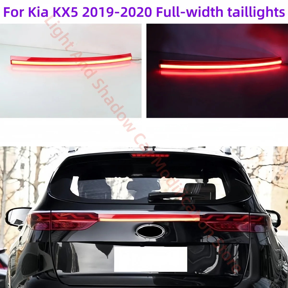For Kia KX5 2019-2020 LED Full-width taillights Modding Brake lights Turn signal Warning light Tail wing lights Automobile parts