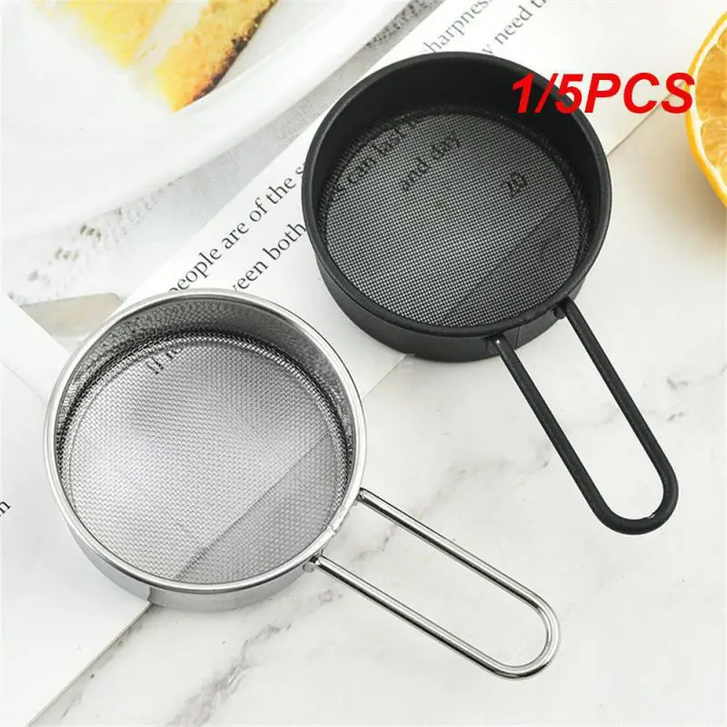 1/5PCS Household Flour Sieve 430 Stainless Steel Hand-held Small Universal Kitchen Accessories 40 Mesh Wire Fine Mesh