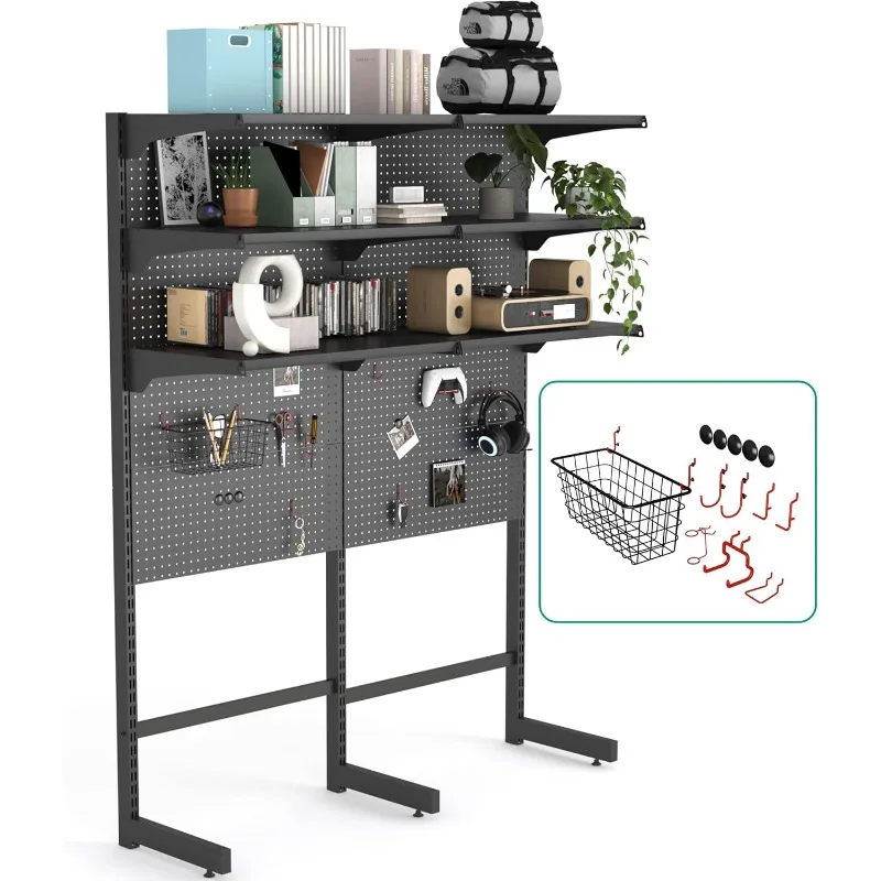 

DDB Gaming Pegboard Standing Shelf Units, Modular Pegboard and Shelf System with 15 Pieces,new