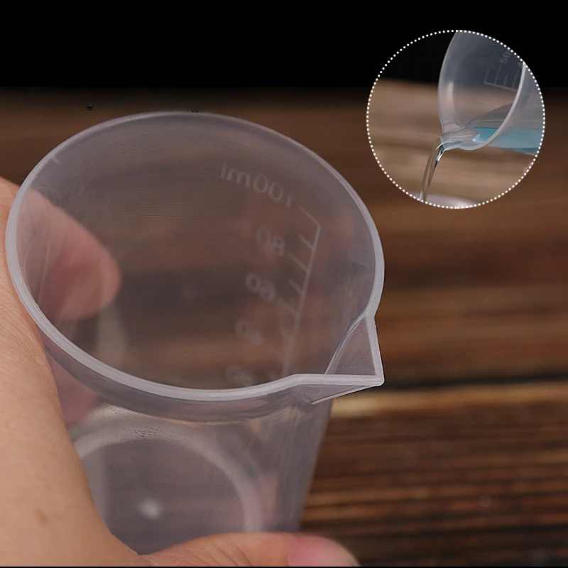 100ml Mixing Cups Plastic Liquid Container Epoxy Resin Scale Beaker Chemical Laboratory Cups Measuring Cup Kitchen Baking Tools