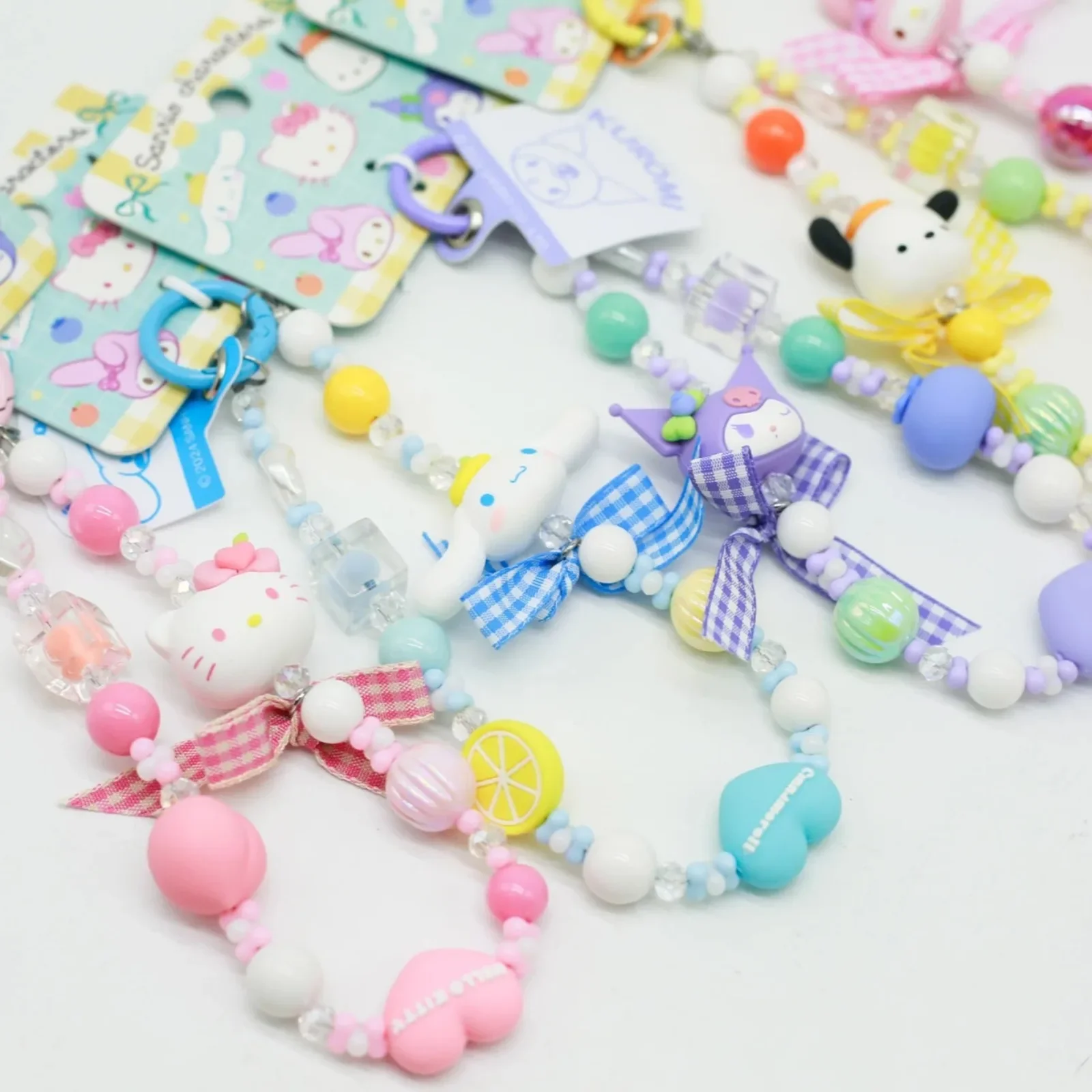 

Sanrio Characters Pendant Cinnamoroll Kuromi Hello Kitty My Melody Pochacco Charms Keychain Bracelets Girl Boy Birthday Gift