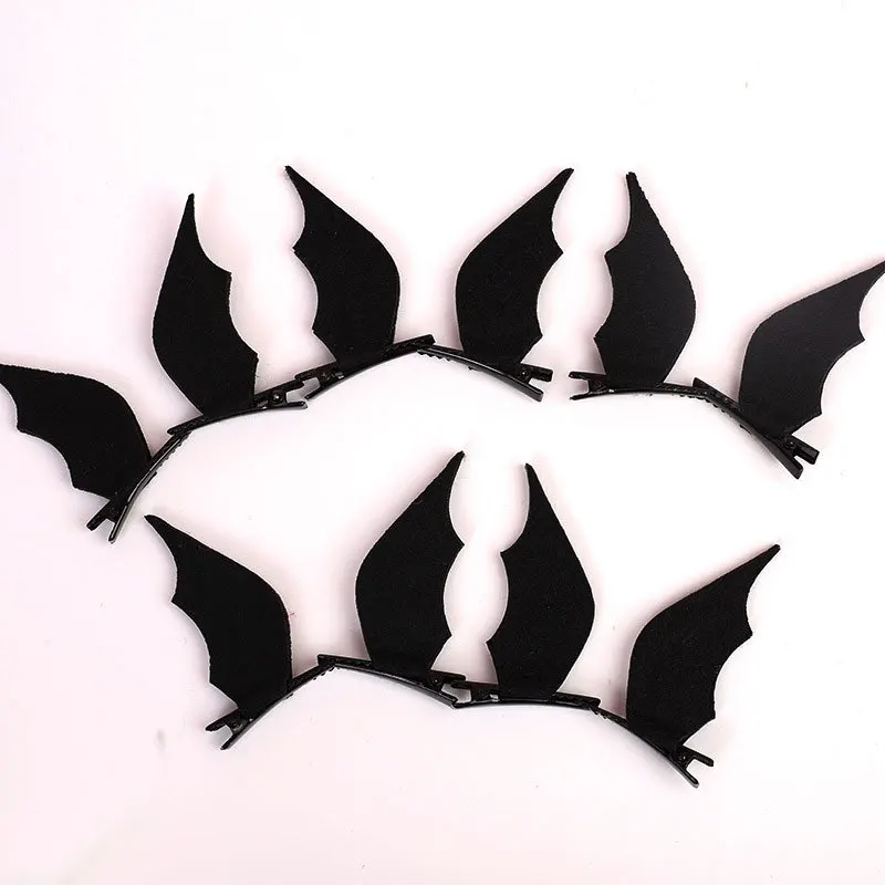 

10Pcs Halloween Black Wings Hairpin, Funny Bat Devil Hairpin Stereo Duckbill Clip Holiday Dress up Headdress