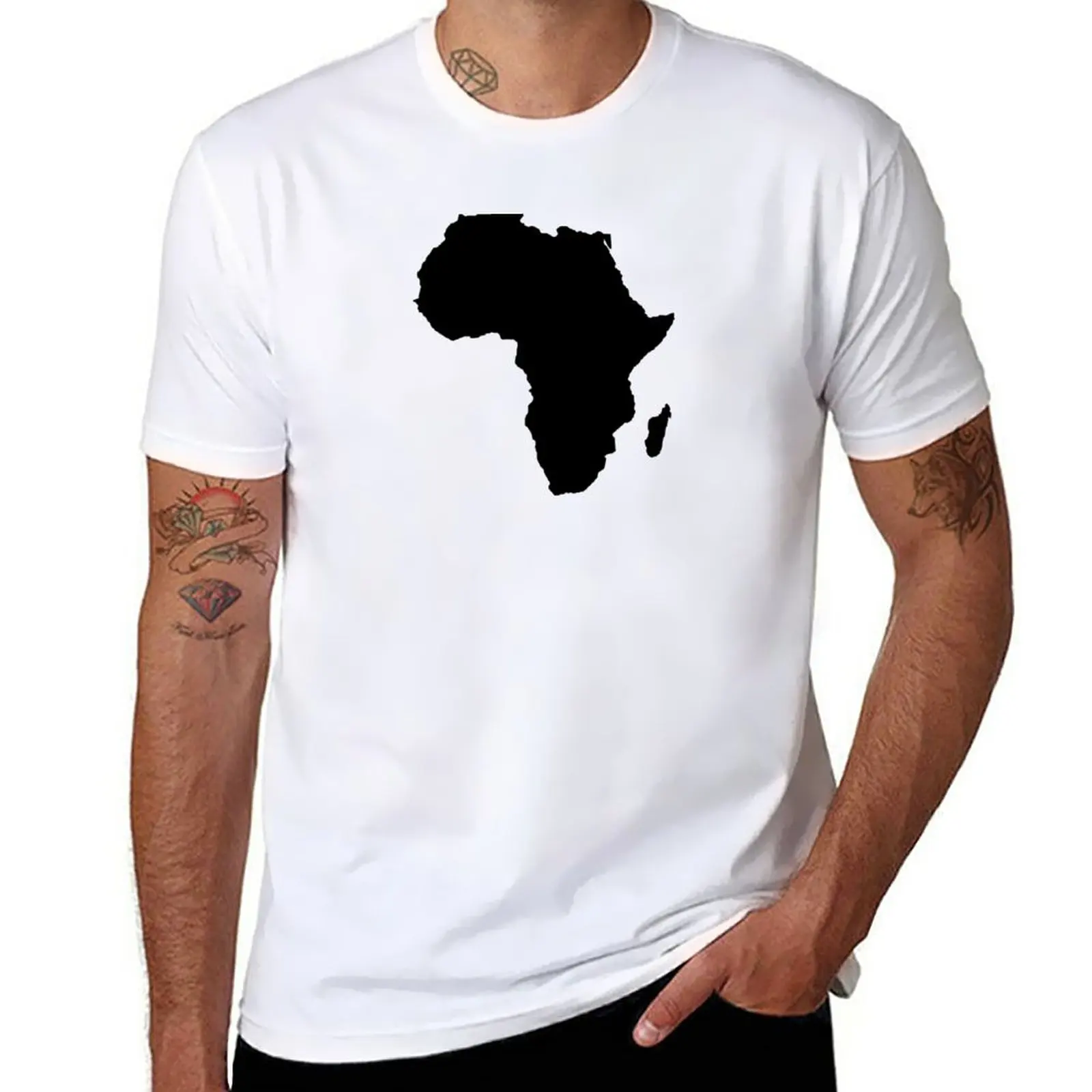 

New Africa Silhouette T-Shirt anime clothes black t shirts mens workout shirts