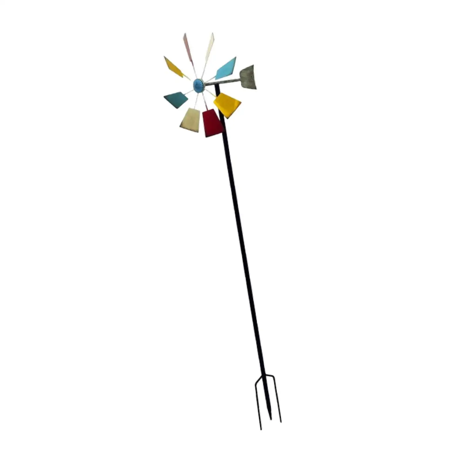 Metal Wind Spinner Multicolor Windmill Iron Garden Decoration for Outside Lawn Pathway and Yard