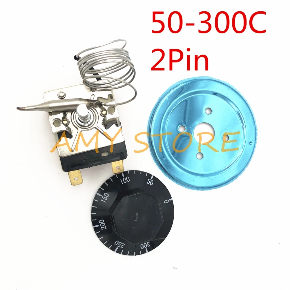 Controlador de temperatura ajustável do termostato Aquecedor de água do forno 30 85C, 30-110C, 50-300C, 60-200C, NC, 2Pin, NO, 3Pin